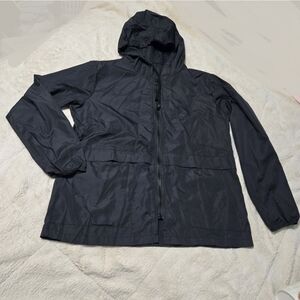 Pesion Mens Black Jacket With Hood Waterproof Water Resistant Sz S